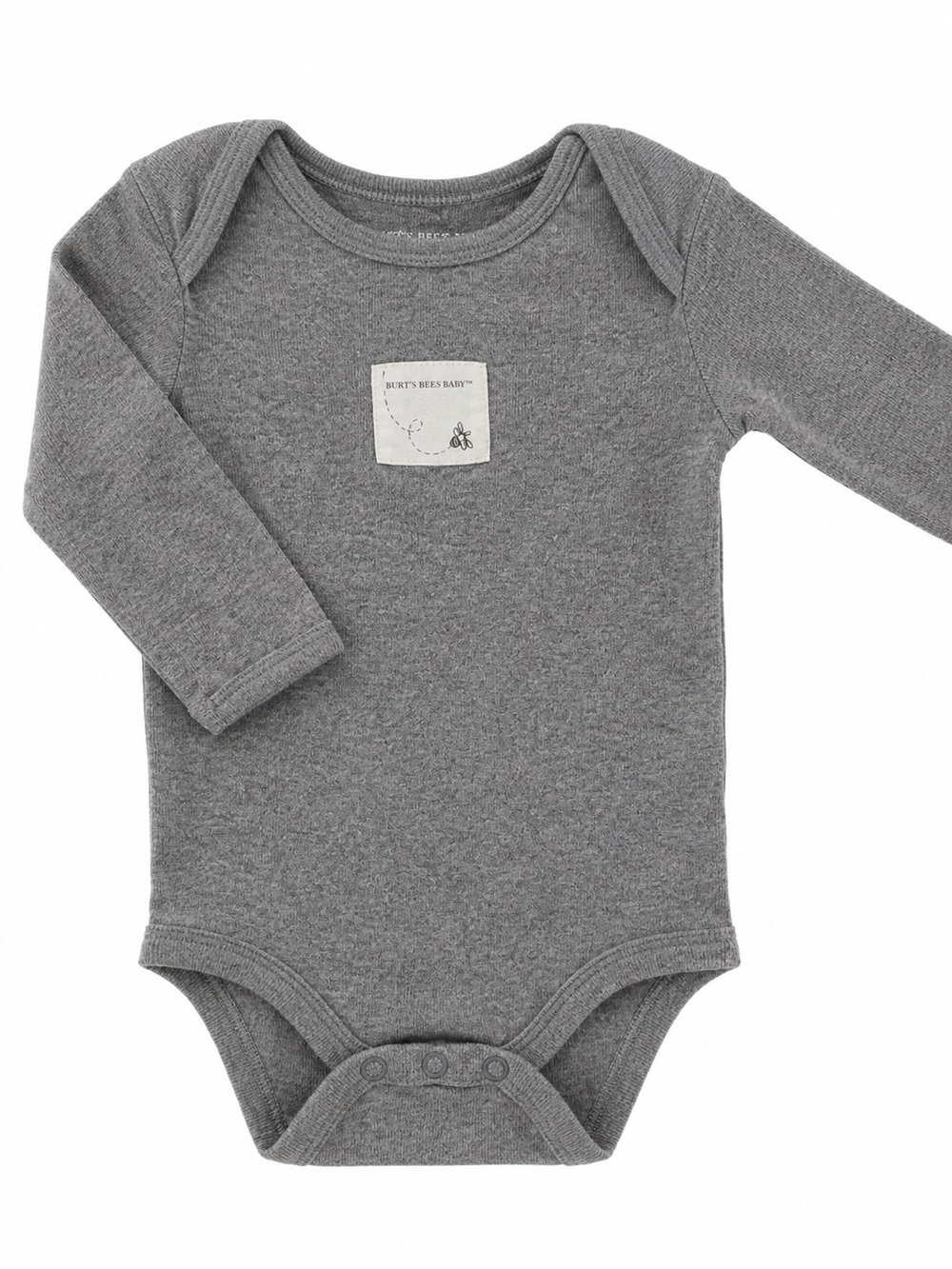 Burt's Bees Baby Heather Gray Long-Sleeve Organic One-Piece